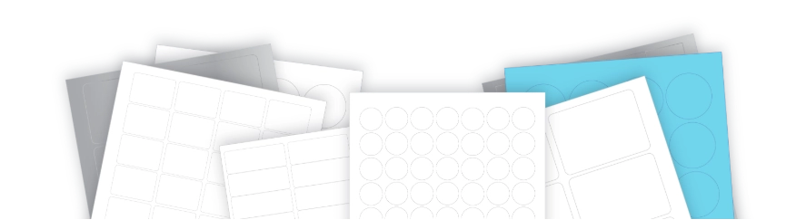 Blank label sheets in many sizes