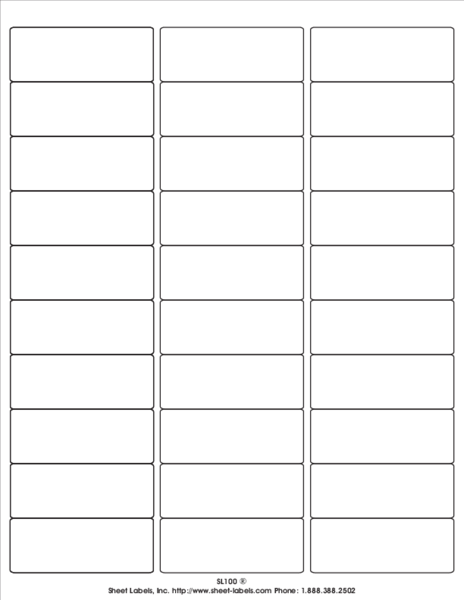 2.625" x 1" Address - Address Labels 30 Per Sheet